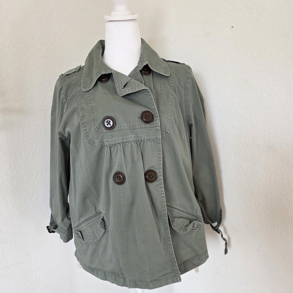 Womens Style & Co. Olive Green Utility Jacket Size M